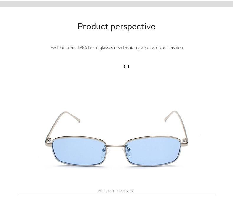 New Style Square Metal Frame Transparent Sunglasses
