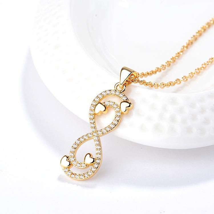 2020 Fashion Zircon 18K Chian Gold Plated Pendant Necklace Jewelry for Woman