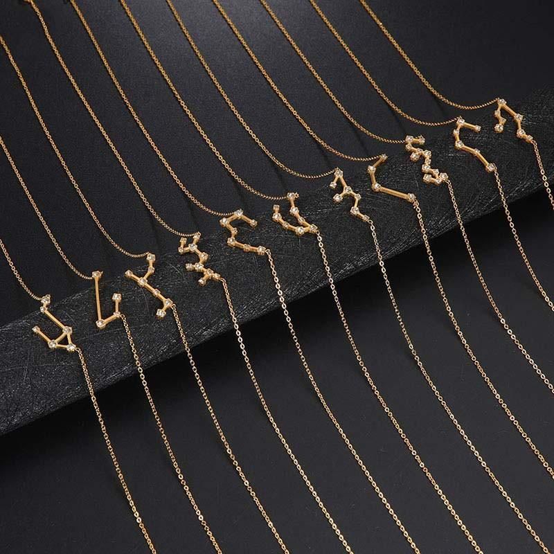 Manufacturer Custom Fashion Jewelry High Quality Non Fade 18K Gold Plated Celestial Necklace Jewelry Chain Jewellery with Diamond Zircon