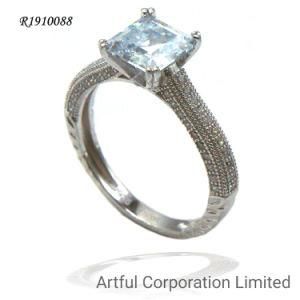 925 Sterling Silver &amp; CZ Setting Ring Fashion Jewelry