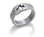 Stainelss Steel Cut-out Cross Ring (RZ3224)