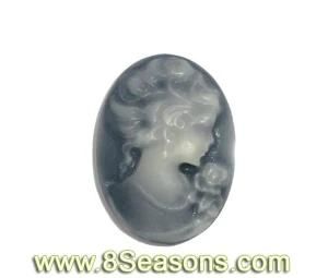 Resin Lady Oval Cameo Embellishment Findings 17x24mm (B06633)