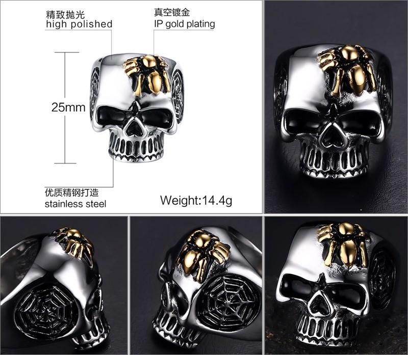 Hornet Spider Net Ring Skull Ring Mei′s Skull Ring