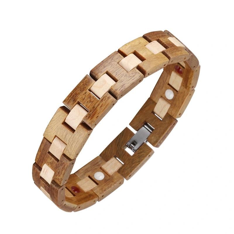 Dried Flower Resin Wood Handmade Bracelet for Women