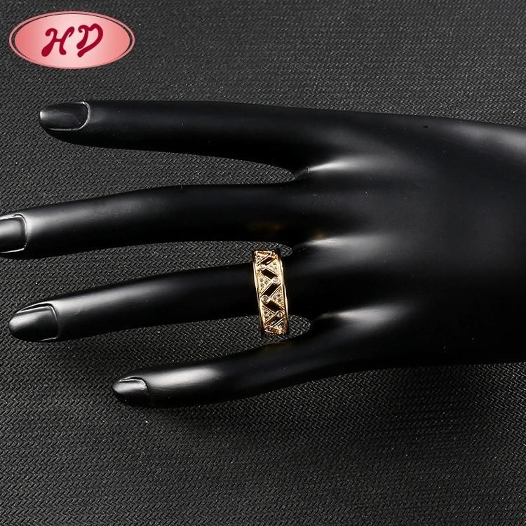 Fashion 18K Gold Plated Wedding Engagement Jewelry Stainless Steel Silver Man Finger Rings Design