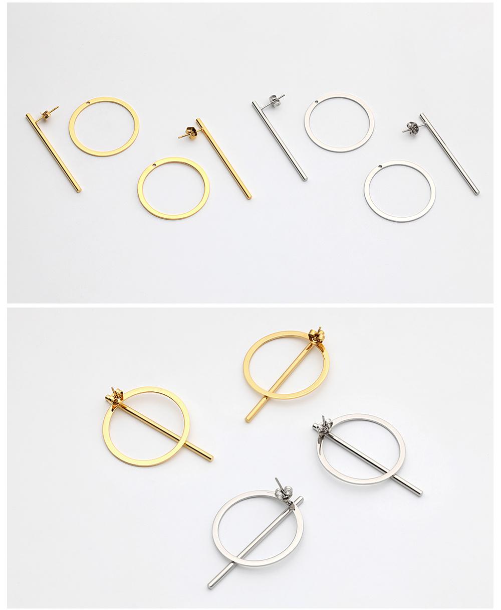 Elegant Huggie Hoop Earrings Girl Gold Color Long Earrings for Women Fashion Jewelry Wholesale
