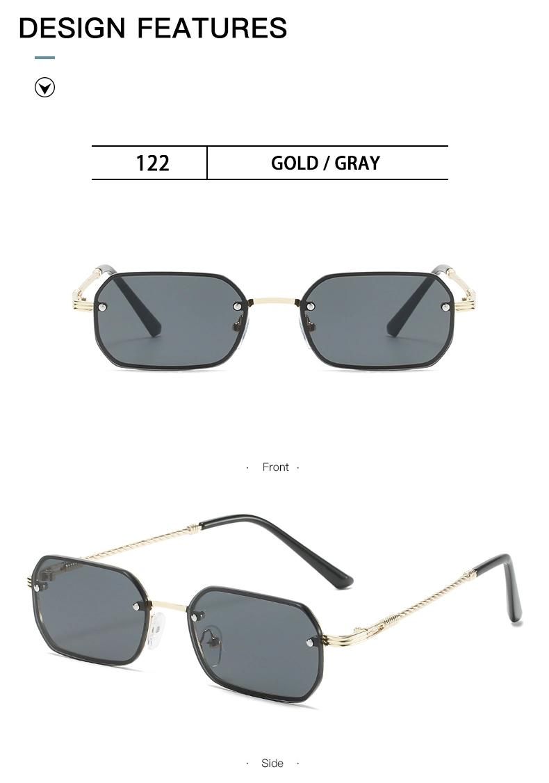 Sunglasses for 2022 New European and American Frameless Fashion Sunglasses Square Ins Ocean Piece Personality Sunglasses Cross-Border Trend Street Shooting