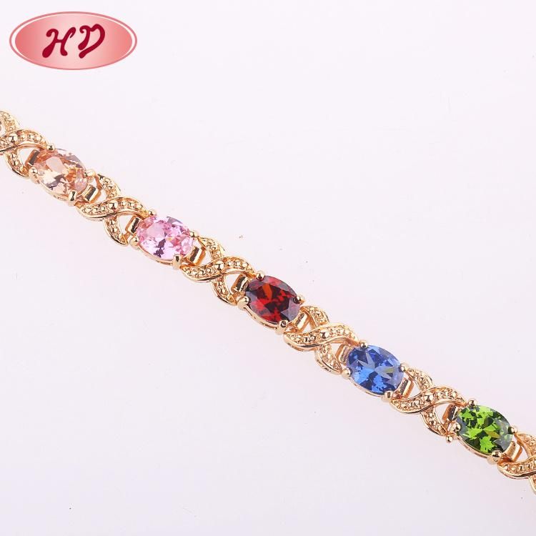Fashion Women Elegant 18K Gold Color Chain Bracelet Jewelry with Crystal