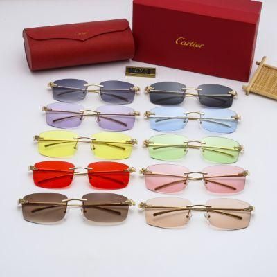 Brand Eyewear for Mens Diamond Cut Sunglasses Rimless Luxury Rimless Brand Sunglasses 2022 High Quality Unisex Shades