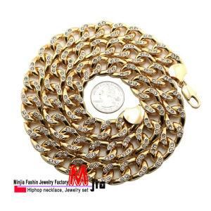 Zinc Alloy New Jay-Z Style Iced out High Quality Cuban Link Chain Necklace (W-NW625)