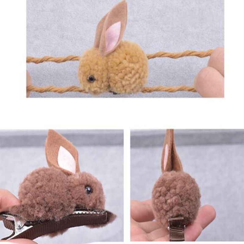 Lovely Rabbit Hair Clip Child Elastic Hair Band Tie with Rabbit Kids