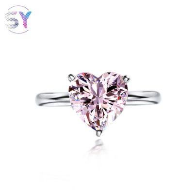 2022 Fashion Jewelry 925 Silver 10mm*10mm Zirconia Diamond 9 Carat Quality Jewelry Exquisite Romantic Heart Rings