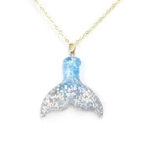 Fashion Colorful Glitters Fish Tail Resin Mermaid Necklace Crystal jewelry