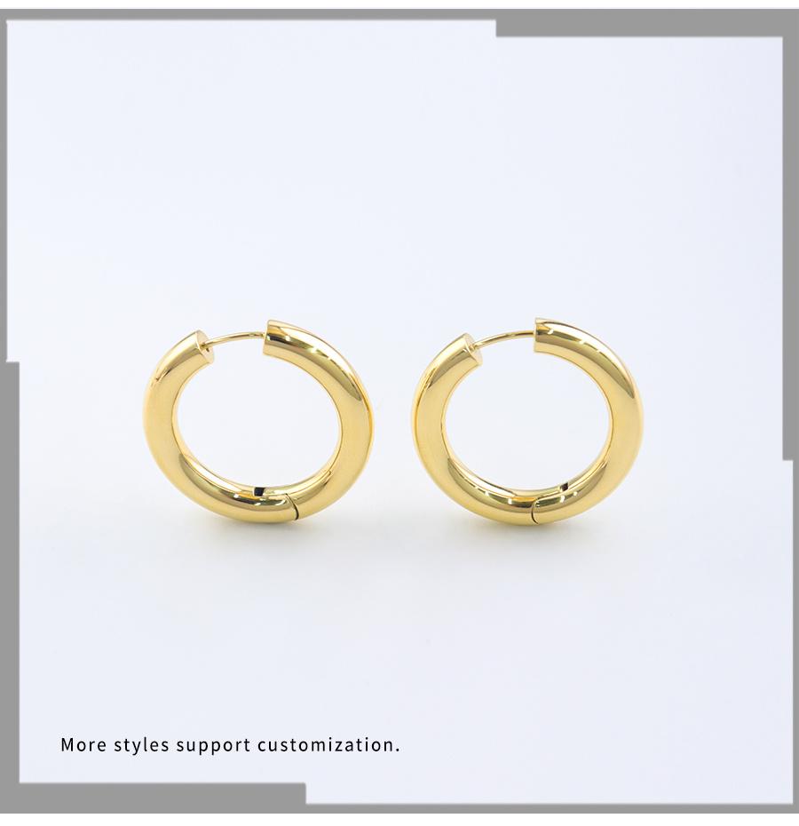 Women′s Fashion Gold Clip Round Earrings