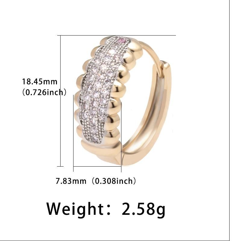 Saudi Cubic Zircon Simple Two-Color Pave Hoop Fashion Earrings