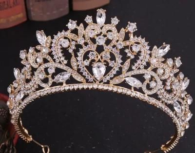 Bridal Wedding Crystal Gold Tiara Crown