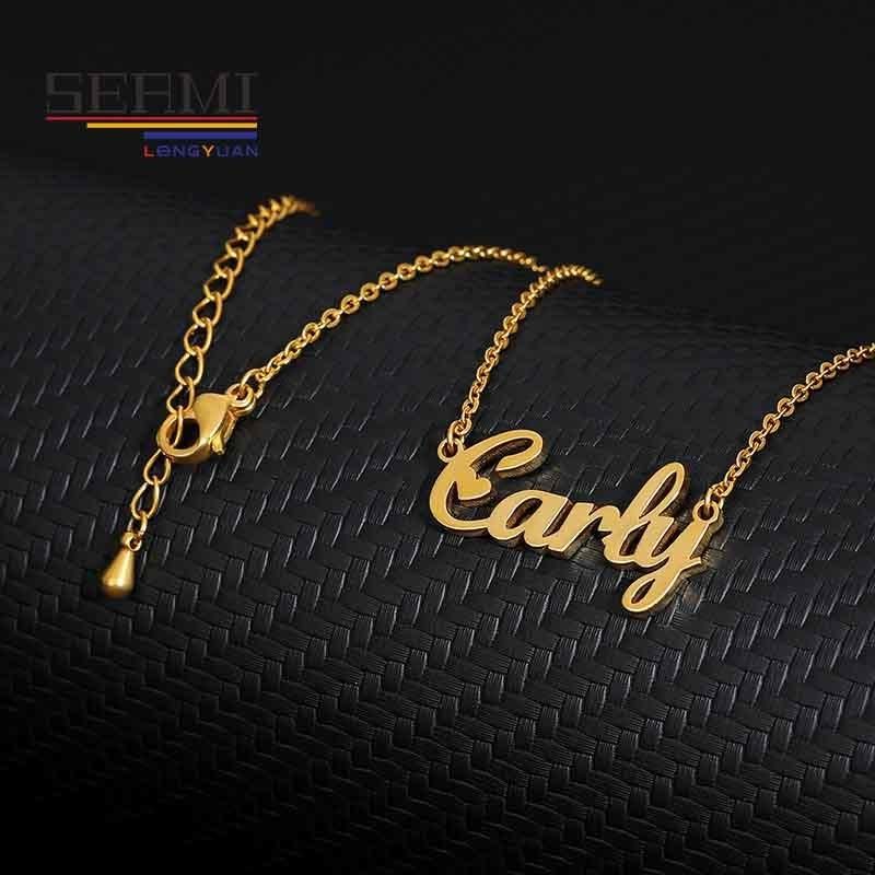 Stainless Steel Fashion English Name Gold Plated Customized Necklace