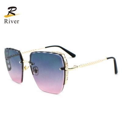 Light Wholesale Custom Logo Popular Frameless Women Sunglasses