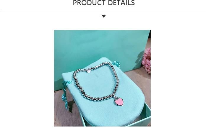 2020 Year Fashion Jewelry Alloy Bead Bracelet with Pink Love