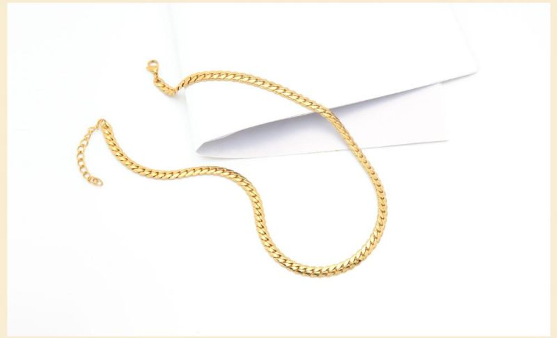 Latest Minimalist Gold Chain Brass Choker Necklace Fashion Women Ladies Necklaces Jewelry