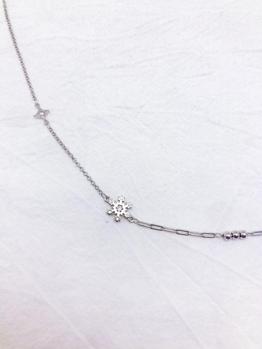 OEM Custom 925 Silver Fashion Jewelry Star Snowflake Anklet