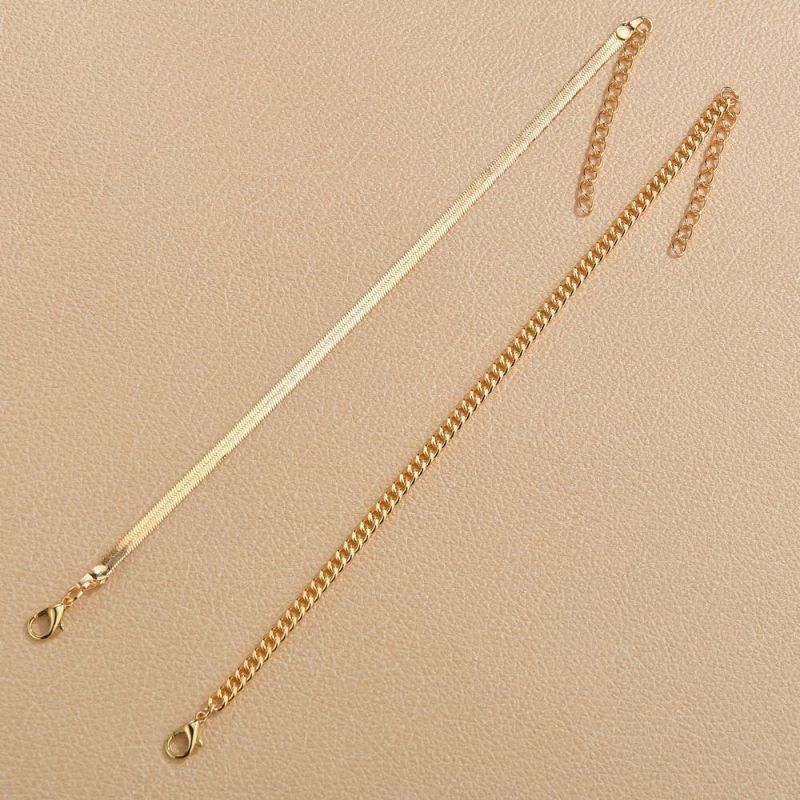 Minimalist Wind Metal Texture Chain Snake Chain 2 Pieces Set of Anklet Wholesale