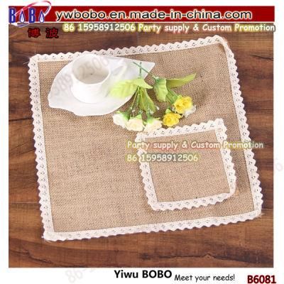 Wedding Rustic Decoration Vintage Wedding Jute Burlap Coaster Lace Rustic Vintage Jute Placemats Cup Coaster (B6081)