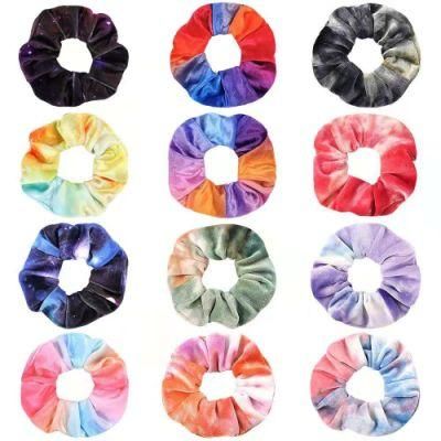 Wholesale Starry Sky Printed Colored Hair Scrunchies for Women