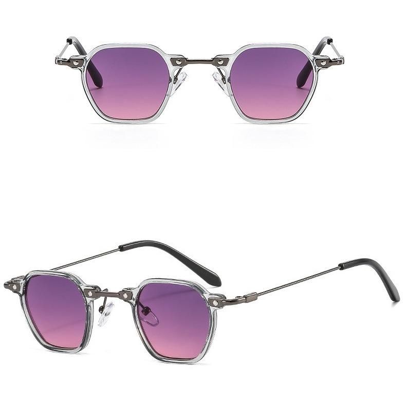 Stock! ! ! ! Low MOQ Punk Small Frame Personality Hip-Hop Sunglasses (13 color)