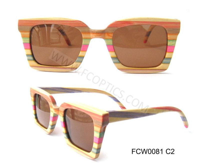 Colorful Real Wooden Fashion Sunglasses