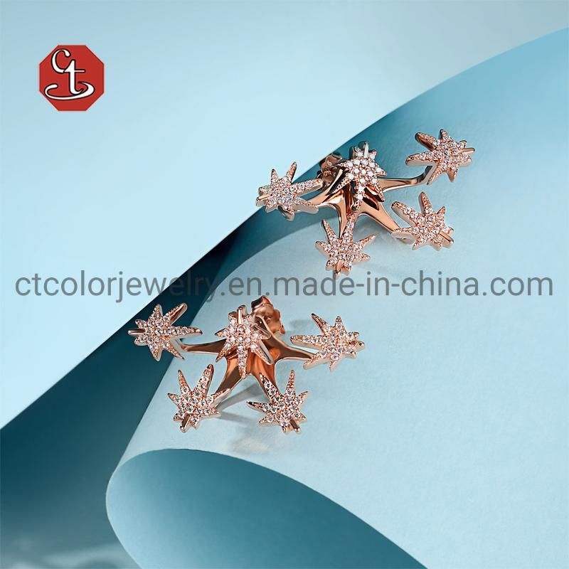 Detachable Stud Earring Fashion Design Bowknot Shape Earring Romantic Silver Jewelry Earrings for Women