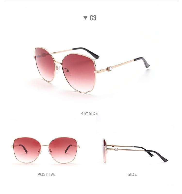 2022 Fashion Oversize Women Sunglasses 2021 Diamond Metal Lady Sunglasses Big Frame