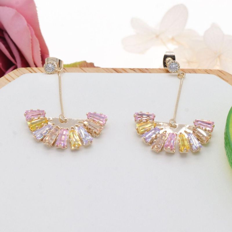 Fashion Gold-Plated Jewelry Zircon Earrings Ladies Charm Earrings