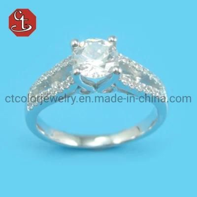 FCubic Zircon Bridal Marriage Rings Elegant Accessories ashion WomenDiamond Engagement Wedding Silver Ring Jewelry