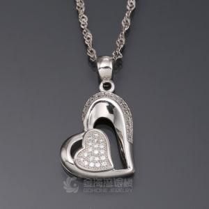 Hollow Heart Designed Solid 925 Sterling Silver Pendant (BASP0022)