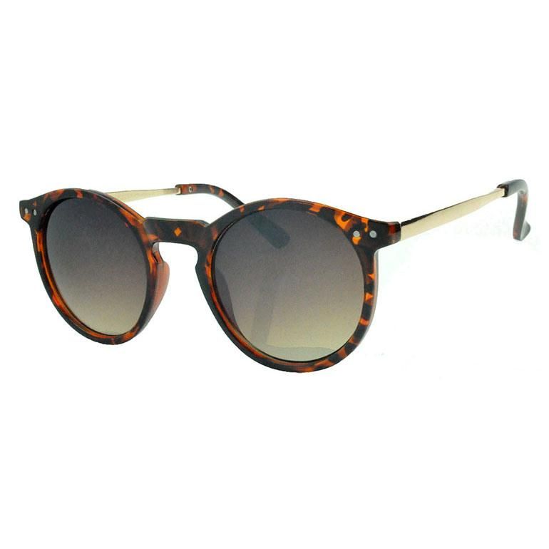 2017 Factory Directly Round Shape Fashion Sunglasses with Metal Temples