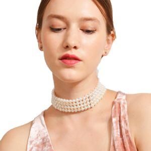 Metal Slice Fixation Wide Bib Necklace Jewelry for Charm Women