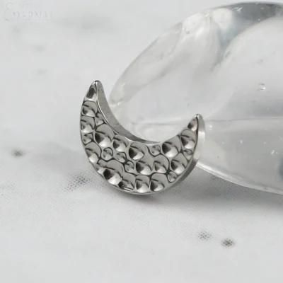 Eternal Metal ASTM F136 Titanium Crash Marks Moon Internally Threaded Top Jewelry Piercing