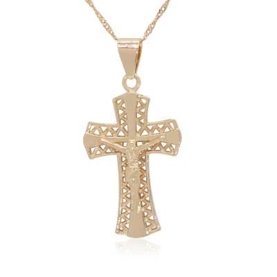 Wholesale 18K Cross Jesus Religious Pendant Jewelry Necklace