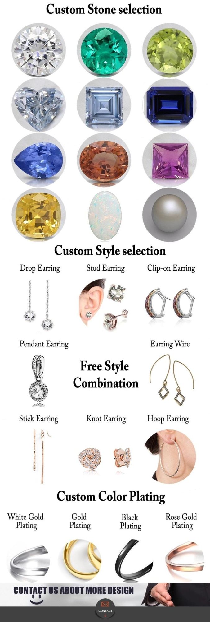 Amazon Wholesale Gold Plated CZ Clip on Fancy Earrings