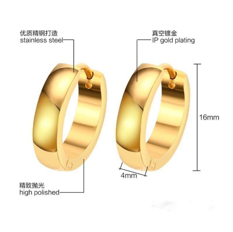 Fashion Jewelry Ear Bone Clip Titanium Steel Ear Ring Gold 18K Ear Buckle Ear Studs Female Temperament Simple Jewelry Er9216