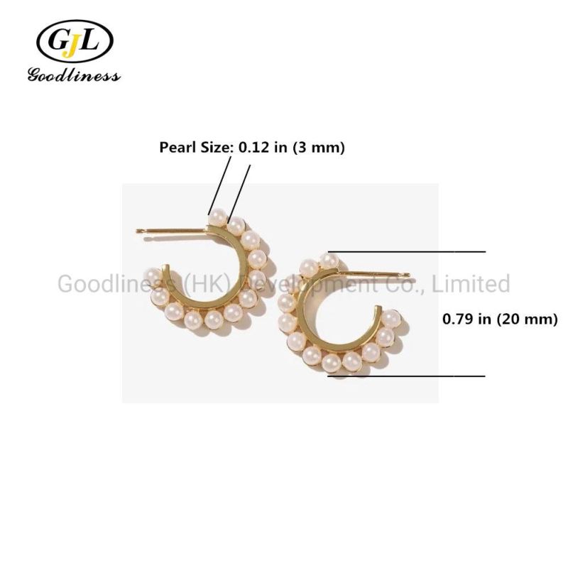 Simple Double C Pearl Earring Fashion Joker Ins Earring