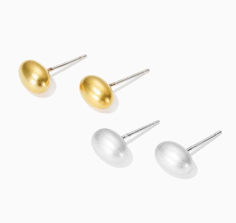 High Quality Oval-Shaped Ear Stud Fashion Jewelry Factory Wholesale Fashion Accessories Jewellery 925 Silver Charm Fine Earring