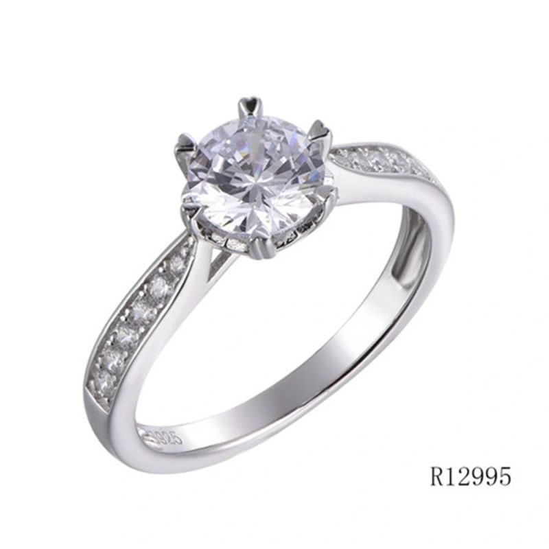 925 Sterling Silver Daily Engament CZ Ring for Women