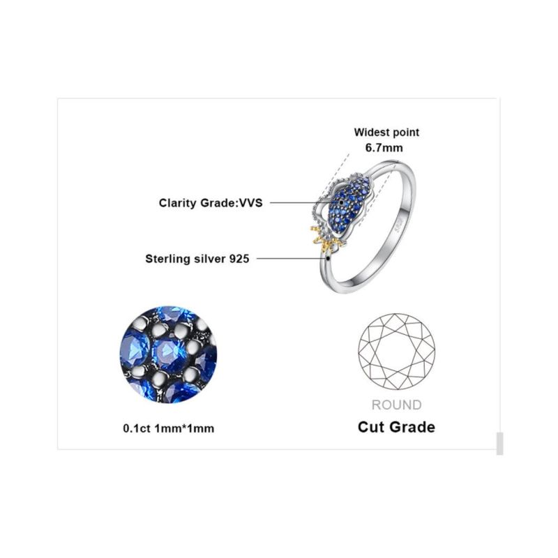 Fashion Jewelry Sky Clouds Sunny Days Created Blue Spinel Ring 925 Sterling Silver Wholesale
