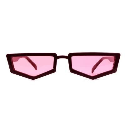 2017 Tiny Rectangle Shape Fashion Sunglasses with Red Color
