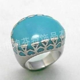 Turquoise 316L Stainless Steel Ring (RZ8394)