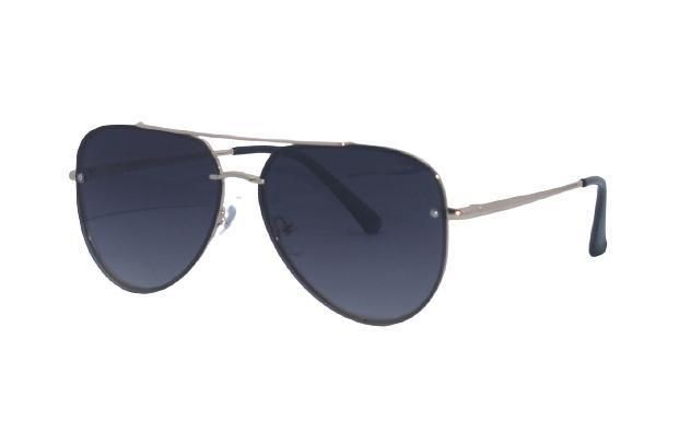 Super Dark Lens Silver Frame Aviators Wholesale Sunglasses