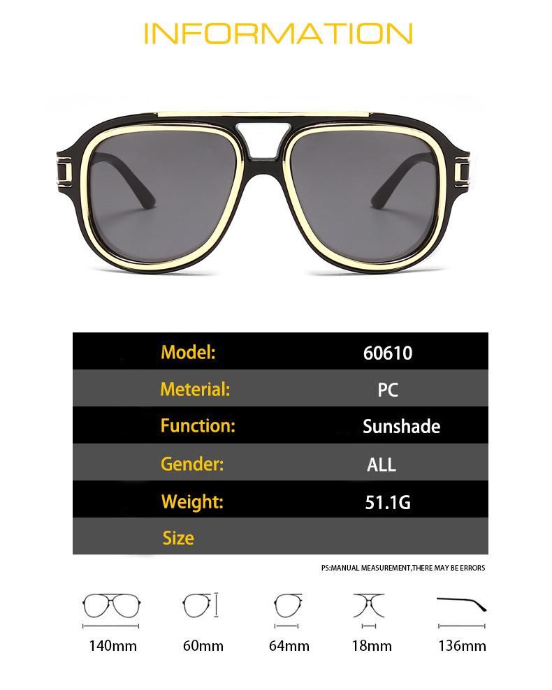 New 2021 Fashion Designer Frames Vintage Retro Steampunk Sun Glasses Double Stylish Sunglasses for Men and Women