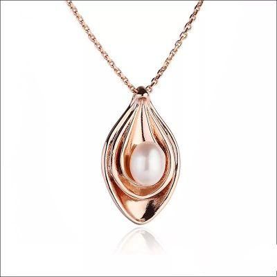 Fashion High Quality Pearl Brass Copper Pendant Necklace for Women